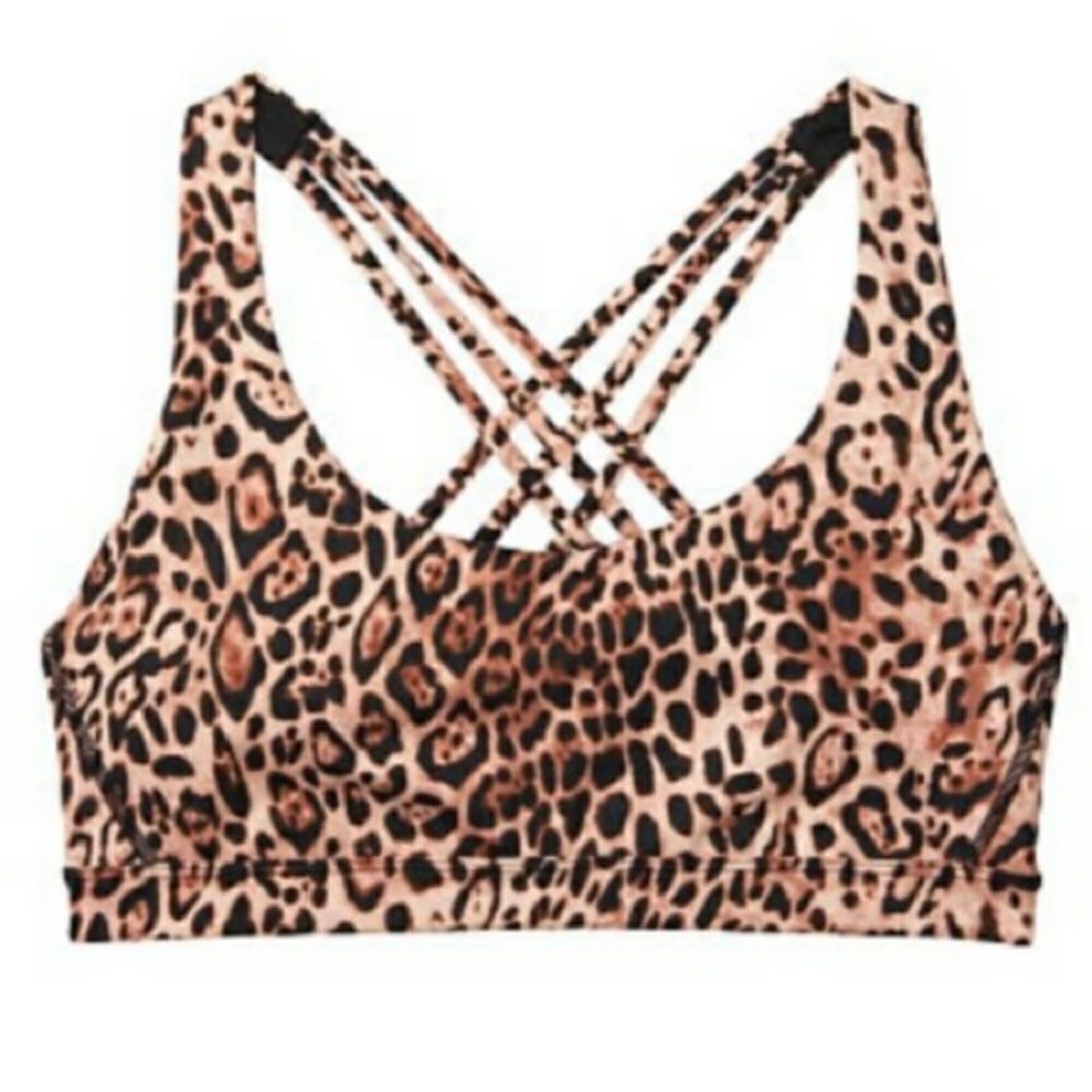 Victoria’s Secret Padded Smooth Strappy back sport bra Cheetah print Xl